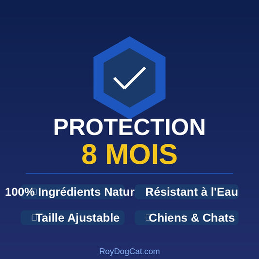 Collier Anti-Tiques & Puces pour Chien & Chat – Protection Naturelle 8 Mois